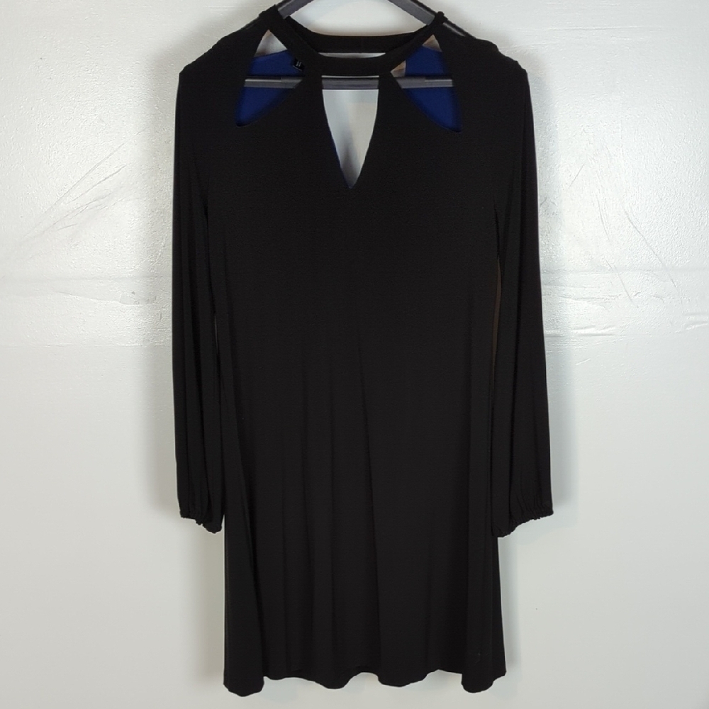 Norma Kamali Long Sleeve Knee Length Shift Dress